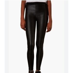 Topshop Pull On Black Faux Leather Legging